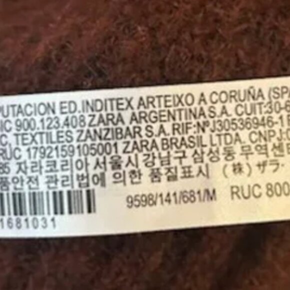 NWOT Zara Burgundy Knit Cardigan Sweater With Pockets - Picture 8 of 8